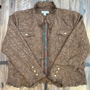 Coldwater Creek Brown Floral Men's Jacket